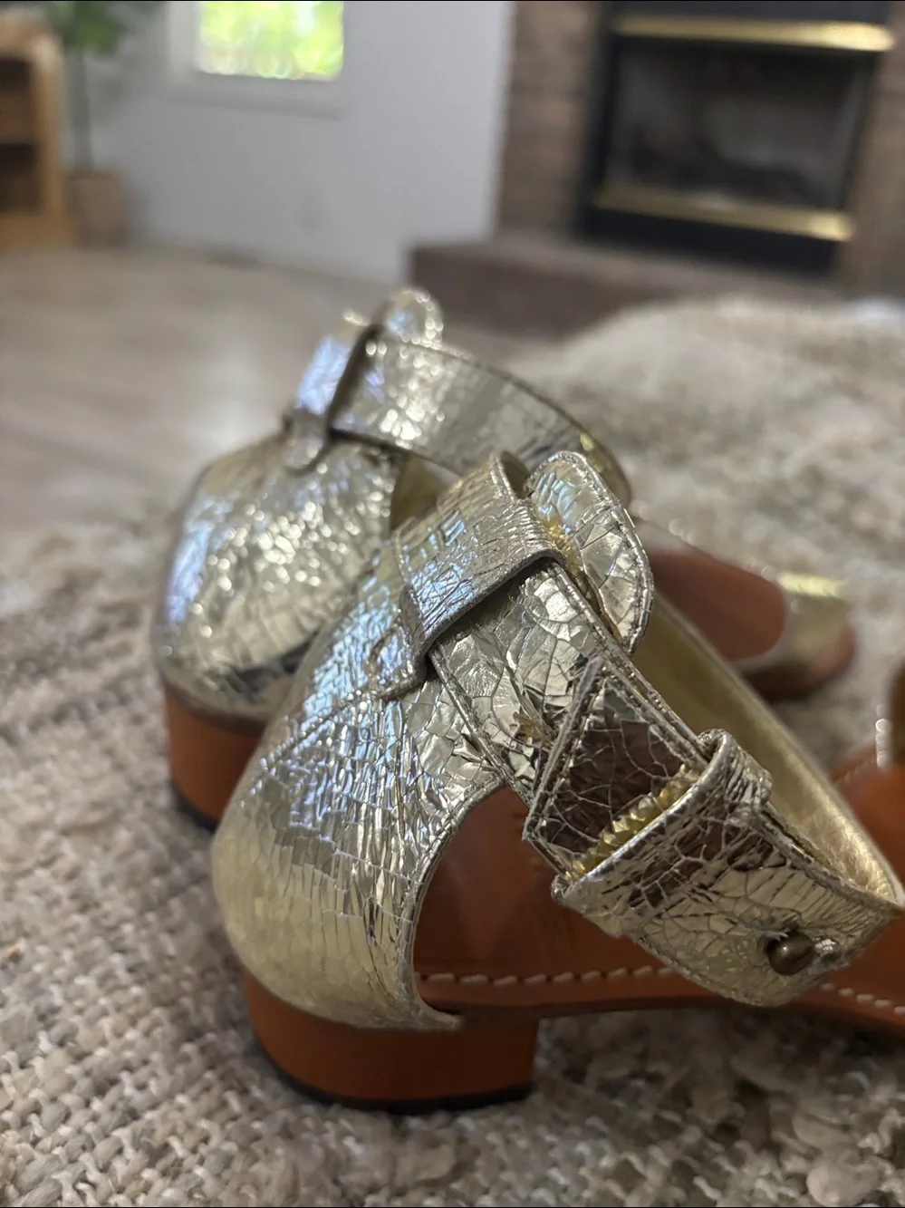 Cenedella Ankle-Strap Leather Sandals‎ Size 5.5